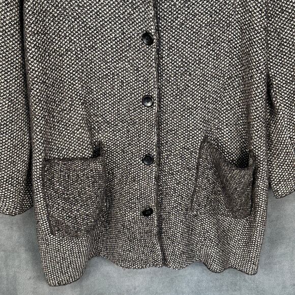 J Jill Sweater Womens Medium Petite Gray Cardigan Jacket Preppy Career Academia - Picture 3 of 11
